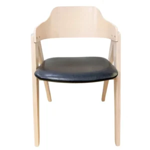 mobiliario-contract-sillon jarsy madera de hevea natural similpiel negra 4